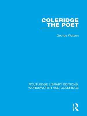 cover image of Coleridge the Poet